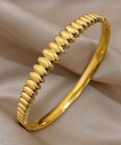 41128 - Pulsera acero dorado multi ondas