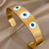 41130 - Pulsera acero dorado triple ojo