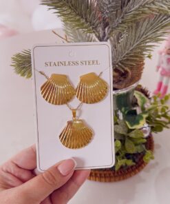 21071-2 Set Collar Armado con zarcillos almeja