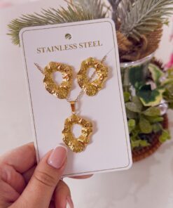 21071-3 Set Collar Armado con zarcillos abstracto