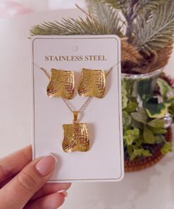 21071-4 Set Collar Armado con zarcillos ondulado