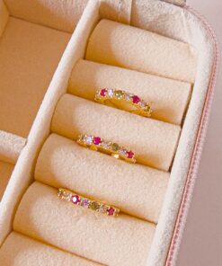 81007 - Earcuff cristal fucsia y rosa