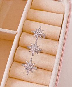 81019 - Earcuff plateado estrella con cristales