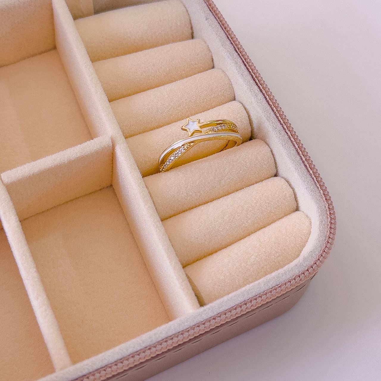 30097 - Anillo dorado cristal estrella