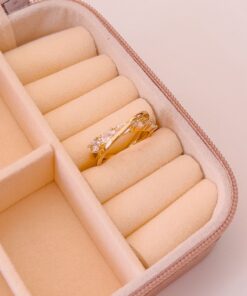 30100 - Anillo dorado cristal cruzado