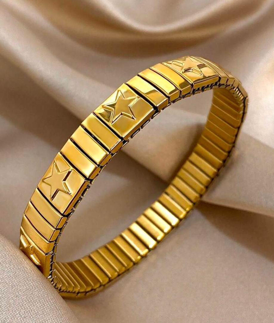 41061 - Pulsera Acero Dorado multi estrellas