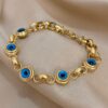 41068 - Pulsera Acero Dorado multi ojos