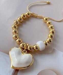 41145 - Pulsera acero balines con corazon