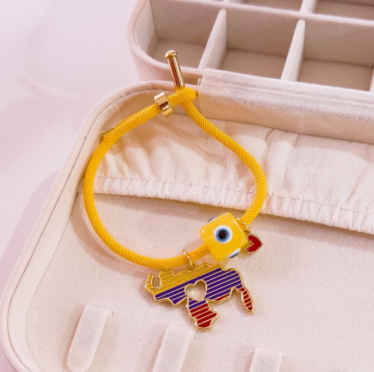41147-1 Pulsera venezuela con ojo amarillo