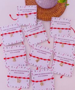 41137-3 Combo 10 Pulsera roja con dije navidad