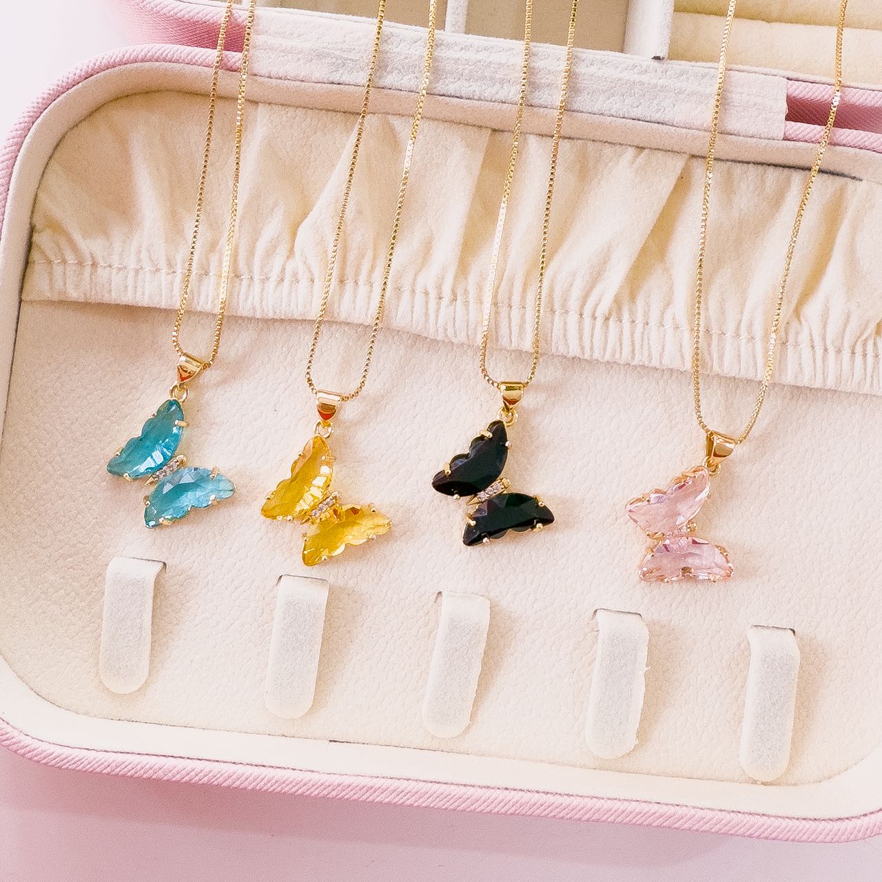 21116 - Collar armado mariposa colores - Imagen 2