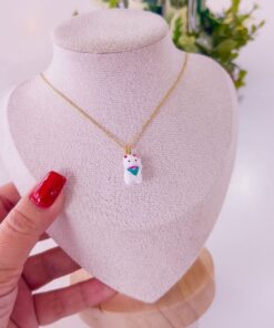 20103 - Collar armado gato blanco