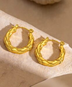 80333 - Zarcillo acero dorado