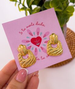 80073 - Zarcillo acero dorado