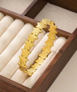 41184 - Pulsera acero dorada con estrellas