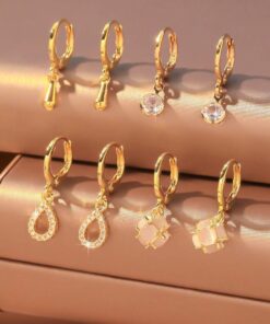 80428 -  Set 4 par Zarcillos cristales