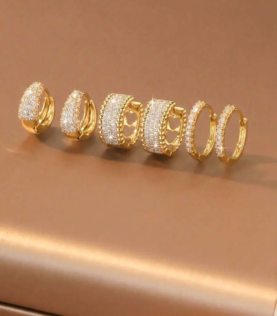 80423 -  Set 3 par Zarcillos cristales