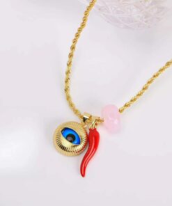 21024 - Collar armado san francisco ojo aji blanco
