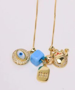 21041-1 Collar armado gato 11:11 con ojo azul