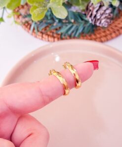 80349 - Candongas acero dorado