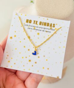 20083 - Collar armado azul corazon esmaltado