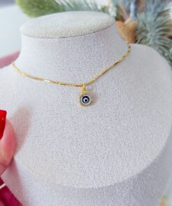 20086-2 Collar armado negro redondo ojo turco