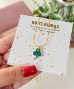 20164 - Collar armado trebol verde