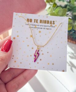 20168-3 Collar armado rayo esmaltado con cristales morado