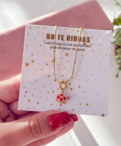 20186-3 Collar armado rojo hongo esmaltado