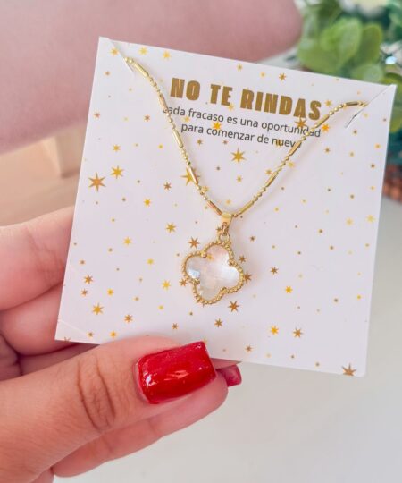 20078 - Collar armado trebol transparente