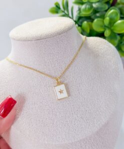 20324 - Collar armado escapulario estrella blanco