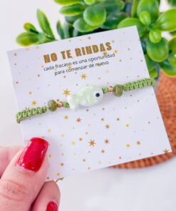 41020-1 Pulsera hilo pez verde olivo