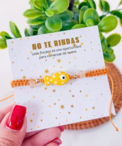 41020-5 Pulsera hilo pez mostaza