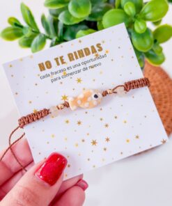 41020-4 Pulsera hilo pez marron