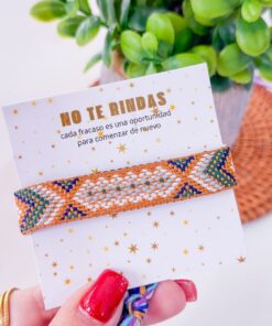 41004 - Pulsera tela marron multicolor