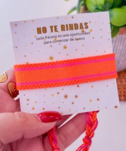 41004-8 Pulsera tela naranja neon