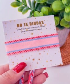 41004-12 Pulsera tela rosada
