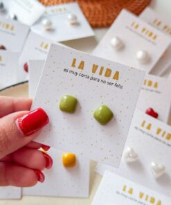 80360-1 Zarcillos Acrilico cuadrado verde