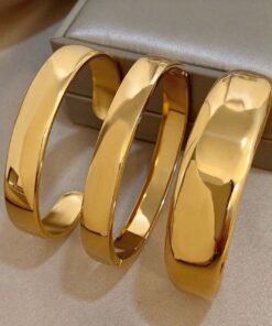 Alternative view of 41163 - Pulsera acero dorada lisa cerrada