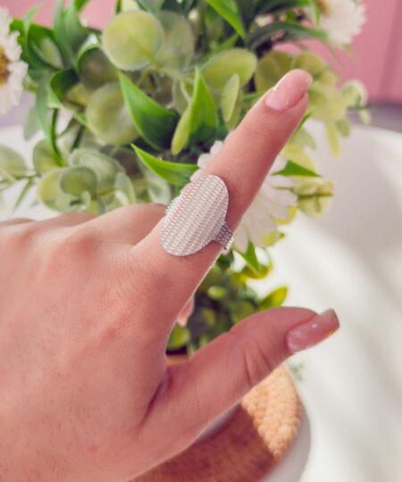 30134 - Anillo Acero plateado ovalo