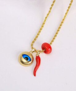 21024-2 Collar armado san francisco ojo aji rojo