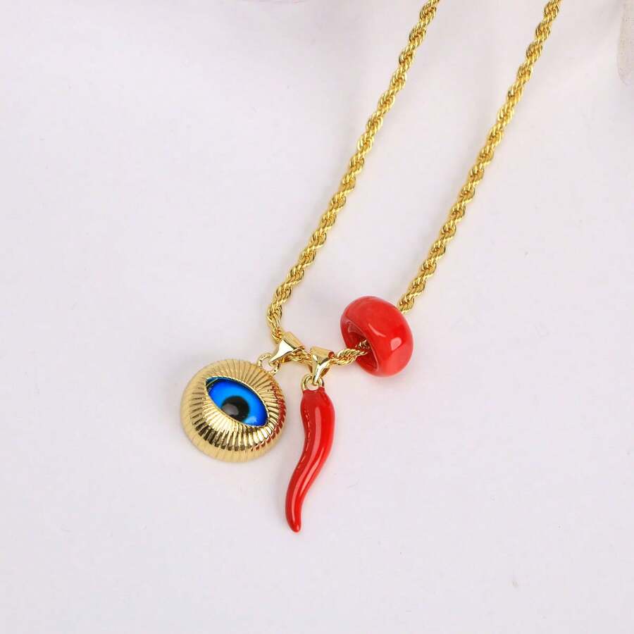 21024-2 Collar armado san francisco ojo aji rojo