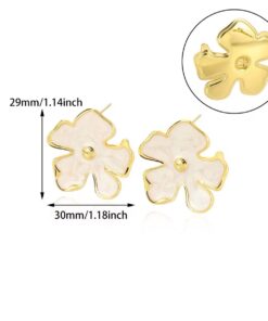 80118-1 Zarcillos acero flor blanco