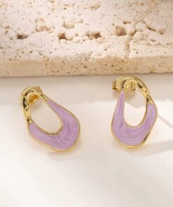 80098-3 Zarcillos acero U morado