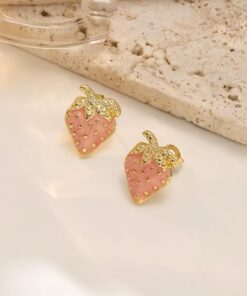 80357-5 Zarcillos Acero Fresa salmon esmaltado