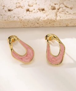 80098-4 Zarcillos acero U salmón