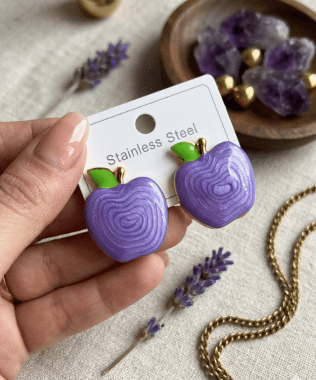 80189 - zarcillos de acero esmaltados