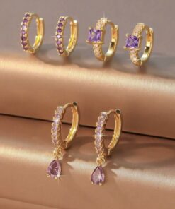 80418 - Set 3 par Zarcillos cristales