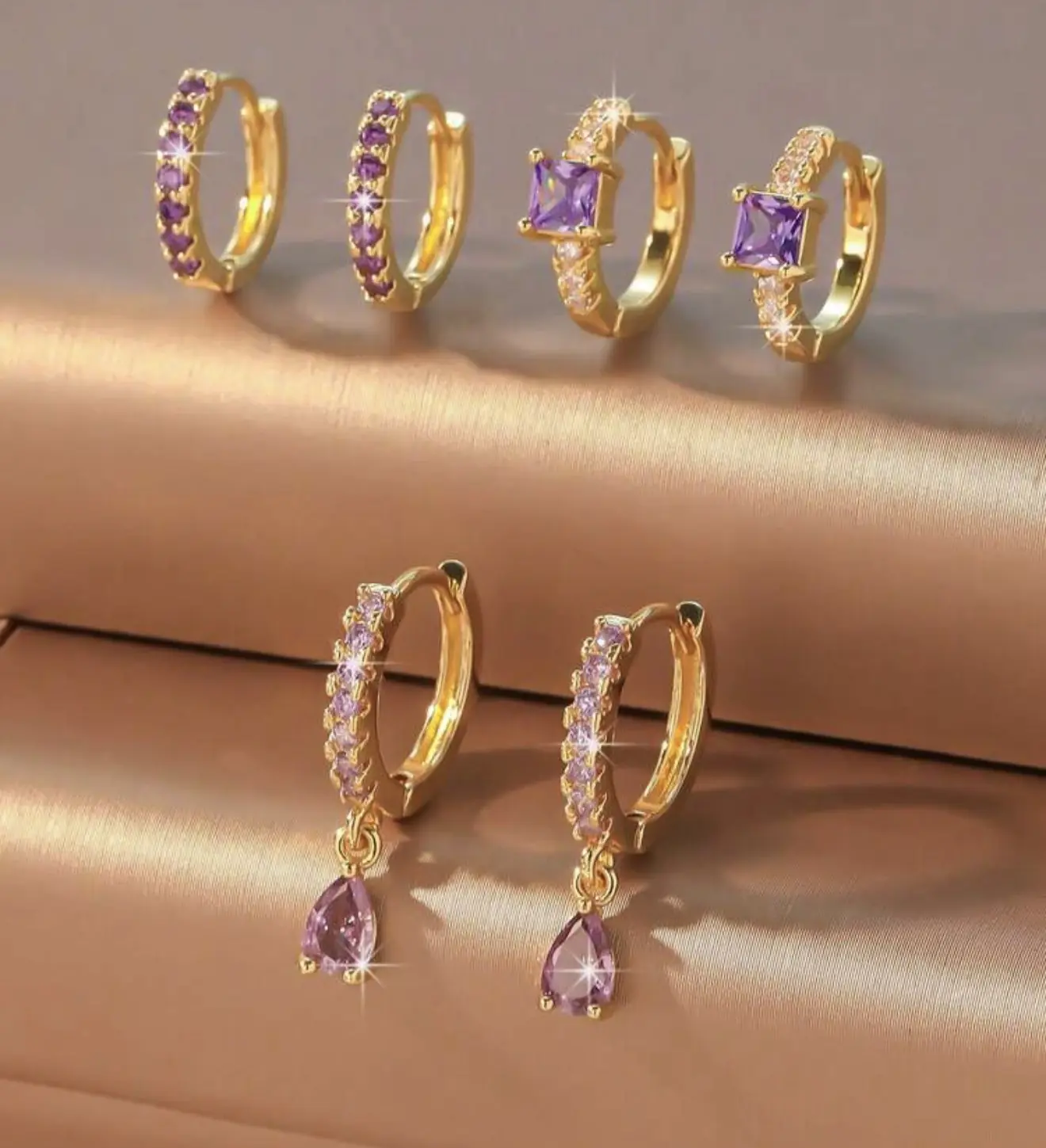 80418 - Set 3 par Zarcillos cristales