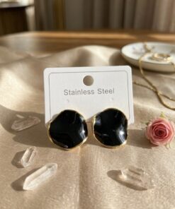 Alternative view of 80107 - Zarcillos acero esmaltado negro